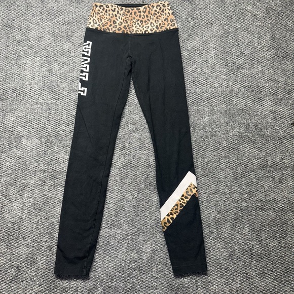 Victoria's Secret Pants - VICTORIAS SECRET Y2k LOVE PINK BLACK LEOPARD CHEETAH LEGGINGS SZ XS YOGA PANTS